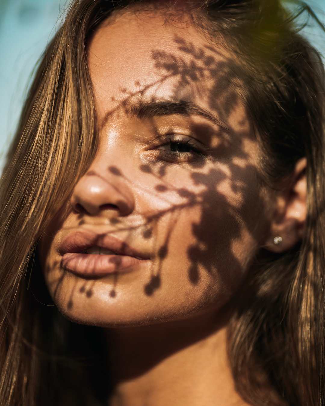 visage femme ombre plante