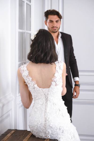Shooting photo en intérieur pour une marque de tenues de mariage